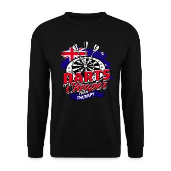 Dart Dartspieler Darter - Unisex Pullover - Schwarz - Vorne - Alina (178cm) & Michal (187cm)