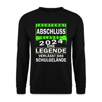 Abschlussklasse 2024 | Schulabschluss | Schüler - Unisex Pullover - Schwarz - Vorne - Alina (178cm) & Michal (187cm)