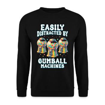 Kaugummiautomat Easily Distrcted Gumball Machines - Unisex Pullover - Schwarz - Vorne - Alina (178cm) & Michal (187cm)