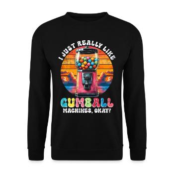 Chewing Gumball Machine I Just Reall LIke Gumball Machines - Unisex Sweatshirt - black - Front - Alina (178cm) & Michal (187cm)