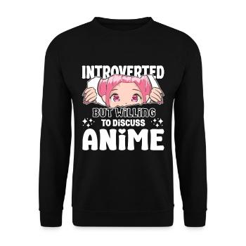 Introverted Discuss Anime Japanese Anime Manga - Unisex Sweatshirt - black - Front - Alina (178cm) & Michal (187cm)