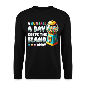 Kaugummiautomat Süßigkeitenspender - Unisex Pullover - Schwarz - Vorne - Alina (178cm) & Michal (187cm)