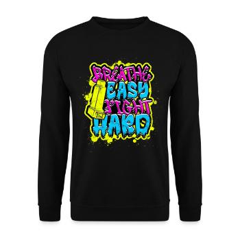Asthme Asthmatiques Respiration Facile Combattre Dur - Sweat-shirt Unisexe - noir - Devant - Alina (178cm) & Michal (187cm)