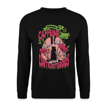 L’asthme fonctionne sous vaffeine et corticostéroïdes - Sweat-shirt Unisexe - noir - Devant - Alina (178cm) & Michal (187cm)