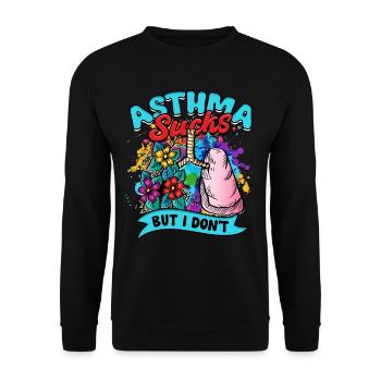 L’asthme asthmatique craint mais pas moi - Sweat-shirt Unisexe - noir - Devant - Alina (178cm) & Michal (187cm)
