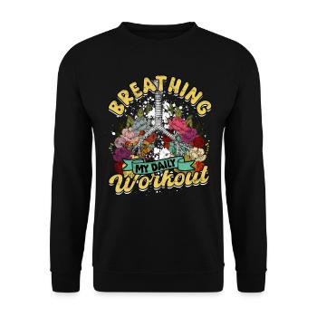 Asthme Asthmatiques Respirer Mon entraînement quotidien - Sweat-shirt Unisexe - noir - Devant - Alina (178cm) & Michal (187cm)