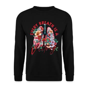 Asthma Asthmatiker Every Breath Is A Victory - Unisex Pullover - Schwarz - Vorne - Alina (178cm) & Michal (187cm)