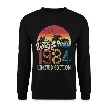 40e anniversaire 1984 édition limitée rétro cadeau - Sweat-shirt Unisexe - noir - Devant - Alina (178cm) & Michal (187cm)