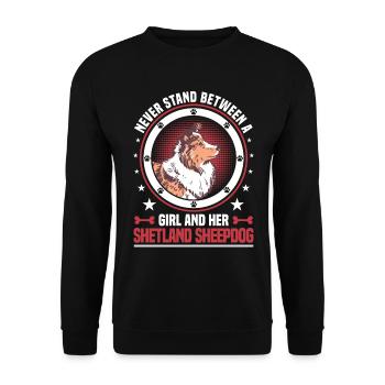 Girl and her Sheltie Shetland Sheepdog - Unisex Sweatshirt - black - Front - Alina (178cm) & Michal (187cm)