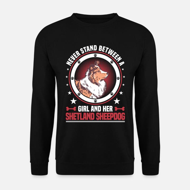 Mädchen und ihr Sheltie Shetland Sheepdog - Unisex Pullover - Schwarz