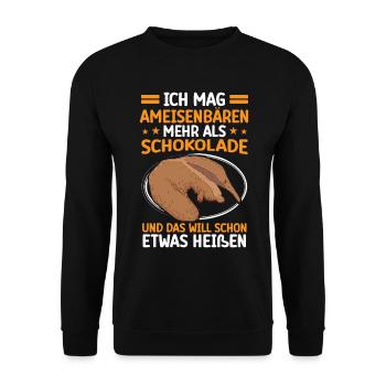 Like Anteater More Anteater Bear - Unisex Sweatshirt - black - Front - Alina (178cm) & Michal (187cm)