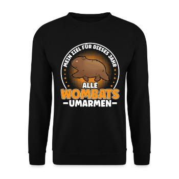 Wombat hugging marsupial wombat - Unisex Sweatshirt - black - Front - Alina (178cm) & Michal (187cm)