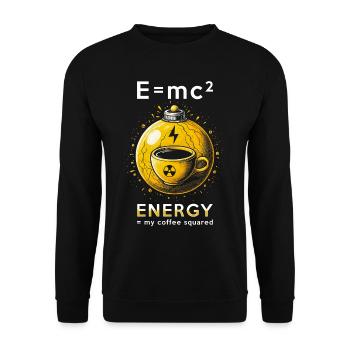 Ingénieur nucléaire E=mc2 Énergie Mon café au carré - Sweat-shirt Unisexe - noir - Devant - Alina (178cm) & Michal (187cm)