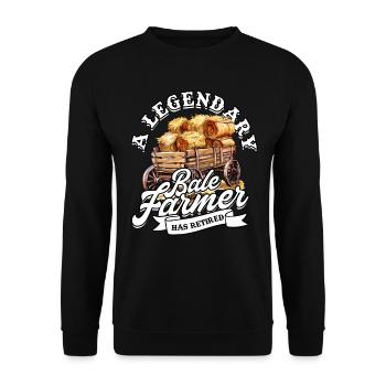 Landwirt Heu Stroh Strohballen Heuballen - Unisex Pullover - Schwarz - Vorne - Alina (178cm) & Michal (187cm)