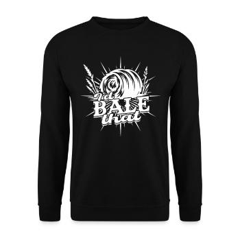 Landwirt Heu Stroh Strohballen Heuballen - Unisex Pullover - Schwarz - Vorne - Alina (178cm) & Michal (187cm)