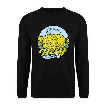 Farmer Straw Bale Hay Bale Hay Whisperer - Unisex Sweatshirt - black - Front - Alina (178cm) & Michal (187cm)