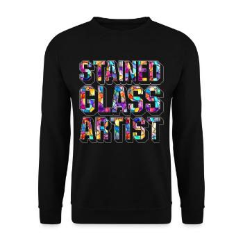 Stained Glass Artist Stained Glass Mosaic Artist - Unisex Sweatshirt - black - Front - Alina (178cm) & Michal (187cm)