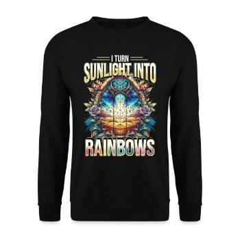 Stained Glass Turn Sunlight Into Rainbows - Unisex Sweatshirt - black - Front - Alina (178cm) & Michal (187cm)