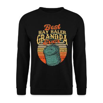 Landwirt Heu Stroh Strohballen Heuballen - Unisex Pullover - Schwarz - Vorne - Alina (178cm) & Michal (187cm)