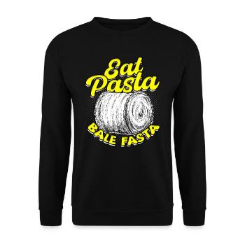 Landwirt Heuballen Eat Pasta Bale Fasta - Unisex Pullover - Schwarz - Vorne - Alina (178cm) & Michal (187cm)