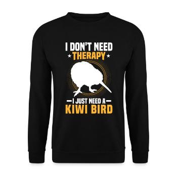 Brauche nur Kiwi Vogel Schnepfenstrauß - Unisex Pullover - Schwarz - Vorne - Alina (178cm) & Michal (187cm)