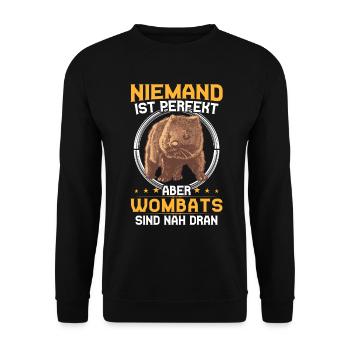 Wombat is perfect Australia marsupial - Unisex Sweatshirt - black - Front - Alina (178cm) & Michal (187cm)