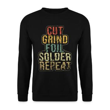 Vitrail peintre coupe grind feuille de soudure répéter - Sweat-shirt Unisexe - noir - Devant - Alina (178cm) & Michal (187cm)