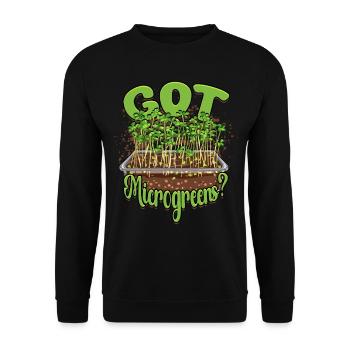 Microgreen Microgreens Vous avez des microgreens ? - Sweat-shirt Unisexe - noir - Devant - Alina (178cm) & Michal (187cm)