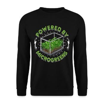 Microgreen Powered By Microgreens - Unisex Sweatshirt - black - Front - Alina (178cm) & Michal (187cm)