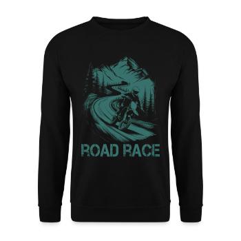 Motorrad Motocross Motorsport Road Race - Unisex Pullover - Schwarz - Vorne - Alina (178cm) & Michal (187cm)