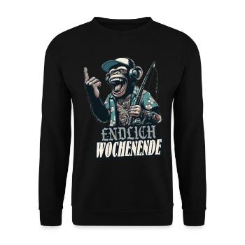 Salmon Me Cod Perch Fishing Saying Funny - Unisex Sweatshirt - black - Front - Alina (178cm) & Michal (187cm)
