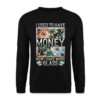 Vitrail artiste verrier peintre mosaïque artiste - Sweat-shirt Unisexe - noir - Devant - Alina (178cm) & Michal (187cm)
