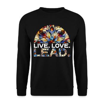 Vitrail peintre vivre amour plomb - Sweat-shirt Unisexe - noir - Devant - Alina (178cm) & Michal (187cm)