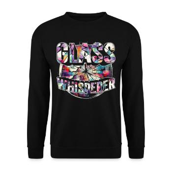 Vitrail artiste peintre sur verre chuchoteur de verre - Sweat-shirt Unisexe - noir - Devant - Alina (178cm) & Michal (187cm)