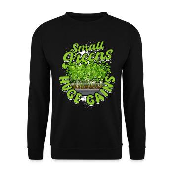 Microgreens Small Greens Huge Gains - Unisex Sweatshirt - black - Front - Alina (178cm) & Michal (187cm)