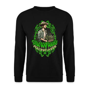 Microgreen Microgreens Macroflavor - Sweat-shirt Unisexe - noir - Devant - Alina (178cm) & Michal (187cm)