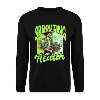 Microgreens Sprouting My Way To Health - Unisex Sweatshirt - black - Front - Alina (178cm) & Michal (187cm)
