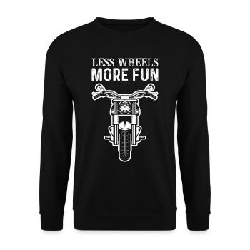 Moto disant moins de roues plus de plaisir - Sweat-shirt Unisexe - noir - Devant - Alina (178cm) & Michal (187cm)