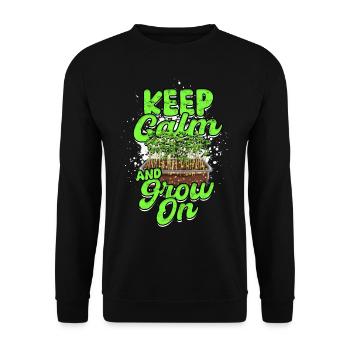 Microgreen Microgreens Keep Calm and Grow On - Unisex Sweatshirt - black - Front - Alina (178cm) & Michal (187cm)