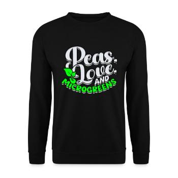 Microgreens Peas Love and Microgreens - Unisex Pullover - Schwarz - Vorne - Alina (178cm) & Michal (187cm)