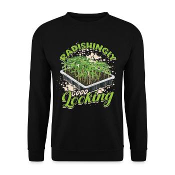 Microgreen Microgreens Radishingly Good Looking - Unisex Sweatshirt - black - Front - Alina (178cm) & Michal (187cm)