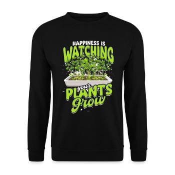 Microgreens Happiness is Watching Your Plants Grow - Unisex Sweatshirt - black - Front - Alina (178cm) & Michal (187cm)