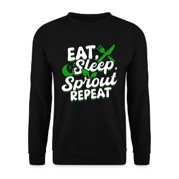 Microgreen Microgreens Eat, sleep, sprout, repeat - Unisex Sweatshirt - black - Front - Alina (178cm) & Michal (187cm)