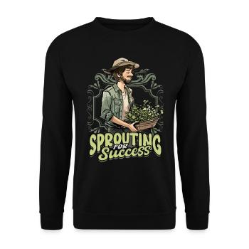 Microgreen Microgreens Sprouting For Success - Unisex Sweatshirt - black - Front - Alina (178cm) & Michal (187cm)