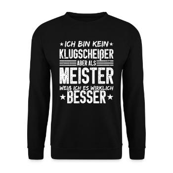 Drôle de maître disant Wisecracker - Sweat-shirt Unisexe - noir - Devant - Alina (178cm) & Michal (187cm)