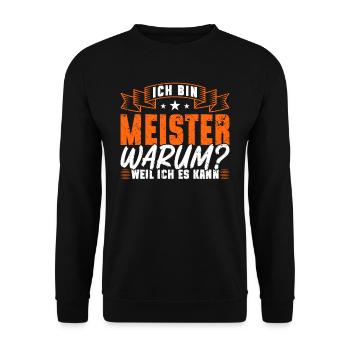 Maître parce que je peux le faire Examen de maître de métier - Sweat-shirt Unisexe - noir - Devant - Alina (178cm) & Michal (187cm)