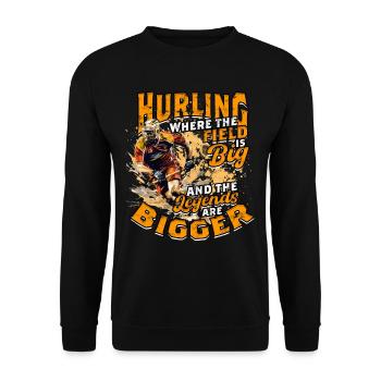 Hurling field is big and the legends are bigger - Unisex Sweatshirt - black - Front - Alina (178cm) & Michal (187cm)