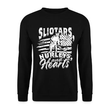 Hurling Sliotars, hurleys et cœur - Sweat-shirt Unisexe - noir - Devant - Alina (178cm) & Michal (187cm)