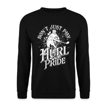 Hurling Ne vous contentez pas de jouer, lancez avec fierté - Sweat-shirt Unisexe - noir - Devant - Alina (178cm) & Michal (187cm)