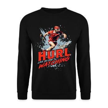 Hurling Hurl comme si personne ne regardait - Sweat-shirt Unisexe - noir - Devant - Alina (178cm) & Michal (187cm)
